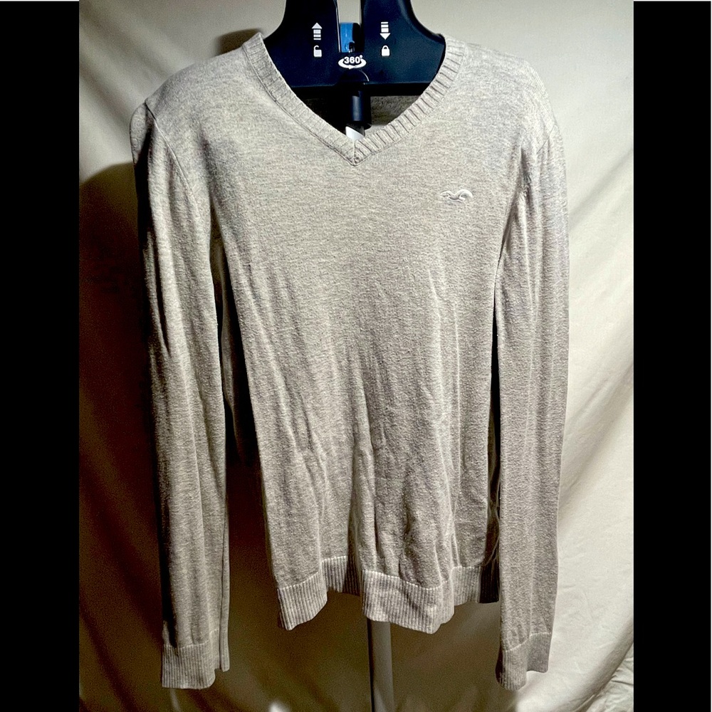 Hollister V Neck Sweater Light Grey M